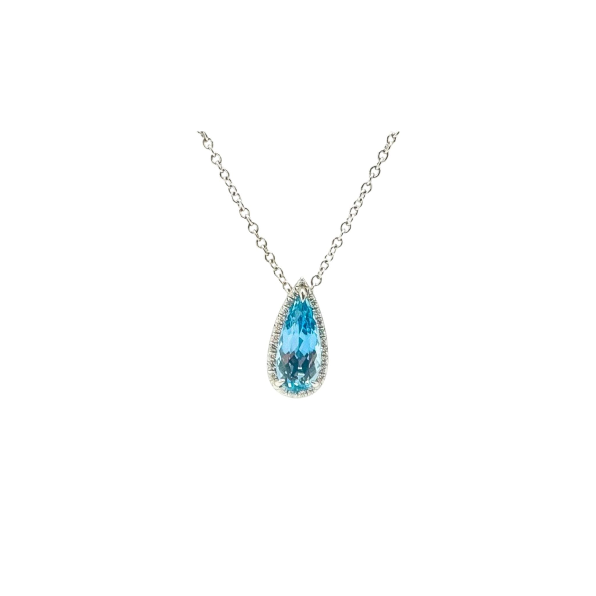 Fine Aquamarine & Diamond Pendant Necklace