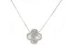 Carved White Mother of Pearl & CZ Quatrefoil Necklaces - Assorted Sizes