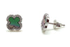 Petite Mother of Pearl & CZ Quatrefoil Stud Earrings - Assorted Metal & Mother of Pearl Colors