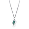 Fine Blue Green Sapphire Pendant Necklace