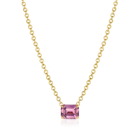 Pink Sapphire Pendant Necklace
