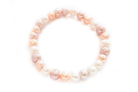 Multi Color Freshwater Cultured Pearl Elastic Bracelet