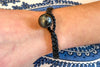 Large Tahitian Cultured Pearl Leather Bracelets