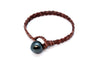 Large Tahitian Cultured Pearl Leather Bracelets