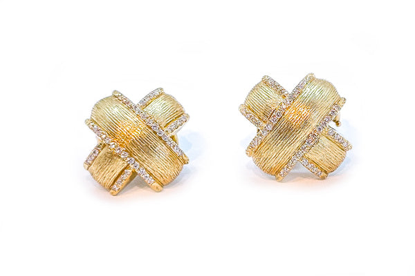 Gold & Diamond X Earrings