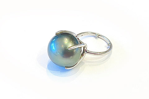 Tahitian Cultured Pearl Four-Prong Ring